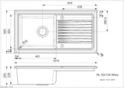 Reginox RL304CW Regi-Keramik, Einbausp�le, weiss, R23907