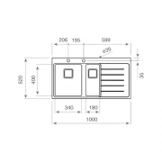 Teka ZENIT RS15 1 1/2B 1D R AUTO, Edelstahl-Einbausp�le, Becken links, 115130000
