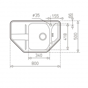 Teka STENA 45-E 1B 1D, Edelstahl-Einbausp�le 45 cm, 12131020