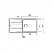 Teka STONE 60 L-TG 1B 1D AUTO, Tegranit+ Einbausp�le 60 cm, Fb. Kohlenstoff, 115330008