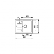 Teka STONE 45 S-TG 1B 1D AUTO, Tegranit+ Einbausp�le 45 cm, Kohlenstoff, 115330050