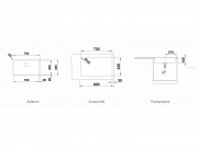 Blanco Zerox 700-IF, Edelstahl Dark Steel, Steelart, InFino Ablauf, 526246