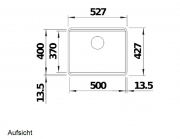 Blanco Etagon 500-F Silgranit PuraDur 2, fl�chenb�ndig, Farbe alumetallic, InFino Ablauf, 526345