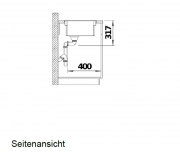 Blanco Etagon 500-F Silgranit PuraDur 2, fl�chenb�ndig, Farbe alumetallic, InFino Ablauf, 526345