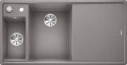 Blanco Axia III 6 S Silgranit PuraDur, Farbe alumetallic, Holzschneidbrett, Becken links, InFino Ablauf, 524645
