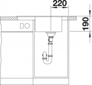 Blanco Elon 45 S Einbausp�le Silgranit PuraDur, Farbe schwarz, InFino Ablauf, 525879
