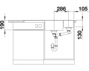 Blanco Axia III 6 S-F Silgranit PuraDur, Farbe alumetallic, Holzschneidbrett, InFino Ablauf, Becken links, 524665
