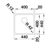 Blanco Solis 400-IF Edelstahl B�rstfinish, InFino Ablauf, 526118