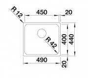 Blanco Solis 450-IF Edelstahl B�rstfinish, InFino Ablauf, 526121