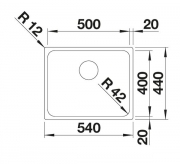 Blanco Solis 500-IF Edelstahl B�rstfinish, InFino Ablauf, 526123