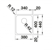 Blanco Solis 340-U Unterbausp�le, Edelstahl b�rstfinish, InFino Ablauf, 526115