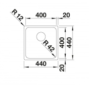 Blanco Solis 400-U Unterbausp�le, Edelstahl b�rstfinish, InFino Ablauf, 526117