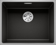 Blanco Subline 500-IF SteelFrame Silgranit PuraDur, Edelstahlrahmen Flachrand, Farbe schwarz, InFino Ablauf, 525998