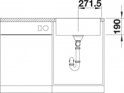 Blanco Subline 500-IF SteelFrame Silgranit PuraDur, Edelstahlrahmen Flachrand, Farbe schwarz, InFino Ablauf, 525998