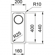 Franke Mythos MYX 110-16 Unterbaubausp�le Edelstahl, Integralablauf, 122.0627.021, 13218