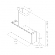 Elica RULES DEKT/F/90 Wandhaube Dekton Schwarzes Sirius, PRF0163754. Mit 5 Jahren Garantie!