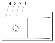 Villeroy & Boch Subway Style 50 flat, Farbe R1 Weiss Alpin, Classicline, Becken links