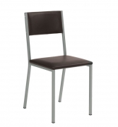 Naber Tablon Sienna 1K Stuhl, Gestell edelstahlfarbig, Bezug dunkelbraun, 3038168