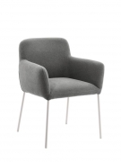 Naber Tablon Posto S Stuhl, Gestell edelstahlfarbig, Bezug hellgrau, 3038344