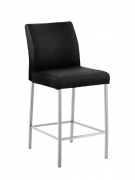 Naber Tablon Barile 2L Hocker, Gestell Edelstahl, Bezug Echtleder schwarz, 3038140