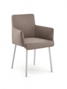 Naber Tablon Diego K Stuhl, Gestell edelstahlfarbig, Bezug taupe, 3038212