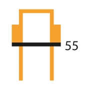 Naber Tablon Diego K Stuhl, Gestell schwarz, Bezug taupe, 3038202