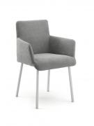 Naber Tablon Diego S Stuhl, Gestell edelstahlfarbig, Bezug hellgrau, 3038229