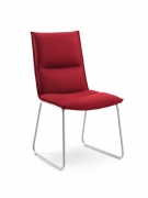 Naber Tablon Mila K Stuhl, Gestell edelstahlfarbig, Bezug verkehrsrot, 3038273