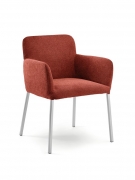 Naber Tablon Jole S Stuhl, Gestell edelstahlfarbig, Bezug rot, 3038257