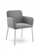 Naber Tablon Jole S Stuhl, Gestell edelstahlfarbig, Bezug hellgrau, 3038259