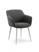 Naber Tablon Ella S Stuhl, Gestell edelstahlfarbig, Bezug dunkelgrau, 3038250