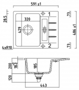 Naber LineUp 2F, Einbausp�le fl�chenb�ndig, weiss matt, 1091050