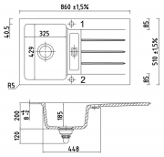 Naber LineUp 1E, Einbausp�le, weiss matt, 1091055