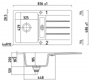 Naber LineUp 1F, Einbausp�le fl�chenb�ndig, weiss gl�nzend, 1091056
