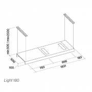 Falmec Light IS, Design schwarz, 180 cm, Inselhaube, mit 5 Jahren Garantie