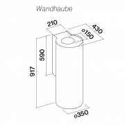 Falmec Polar W 35, Kupfer, 35 cm, Wandhaube, mit 5 Jahren Garantie