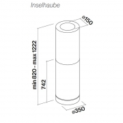 Falmec Polar IS 35, schwarz, 35 cm, Inselhaube, mit 5 Jahren Garantie
