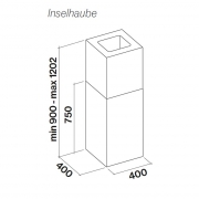 Falmec Mira IS 40, schwarz, 40 cm, Inselhaube, mit 5 Jahren Garantie