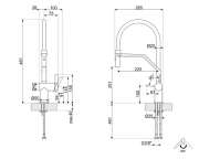 SMEG MID20MN Einhandhebelmischer, Festauslauf, flexibler Auslauf, schwarz matt