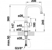 Blanco Livia S Armatur, Hochdruck Festauslauf, satin gold, 526687