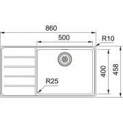 Franke Mythos MYX 211, Flachrand, Edelstahl geb�rstet, Becken links, 127.0642.076