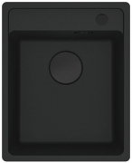 Franke Maris MRG 610-37 A Fragranit+, Einbausp�le Armaturenbank, Drehknopfventil, Black Matt-Black Collection, 114.0659.123