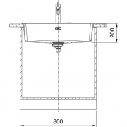 Franke Maris MRG 210/110-72 Fragranit+, fl�chenb�ndig Unterbau, Druckknopfventil, Steingrau, 114.0658.223