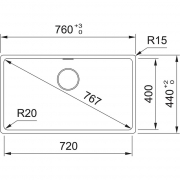 Franke Maris MRG 210/110-72 Fragranit+, fl�chenb�ndig Unterbau, Drehknopfventil, Black Matt-Black Collection, 114.0659.122