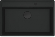 Franke Maris MRG 610-72 A Fragranit+, Einbausp�le Armaturenbank, Drehknopfventil, Black Matt-Black Collection, 114.0659.125