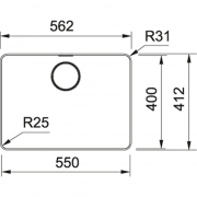 Franke Mythos MYX 210-55 Einbaubecken, Edelstahl, Handbet�tigung, 127.0658.062