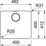 Franke Mythos MYX 210-45 Einbaubecken, Edelstahl, Handbet�tigung, 127.0658.064