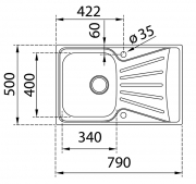 Teka STARBRIGHT 45 E-XP 1B 1D AUTO, Edelstahl-Einbausp�le 45 cm, 115120022