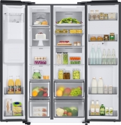 Samsung RS6HA8891B1/EG, Side-by-Side, Premium Black Steel, K�hl-/Gefrierkombination, Mit 5 Jahren Garantie!