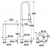 KWC Ono Highflex 6, Einhebelmischer chrom, Hochdruck Schlauchbrause, 5022110